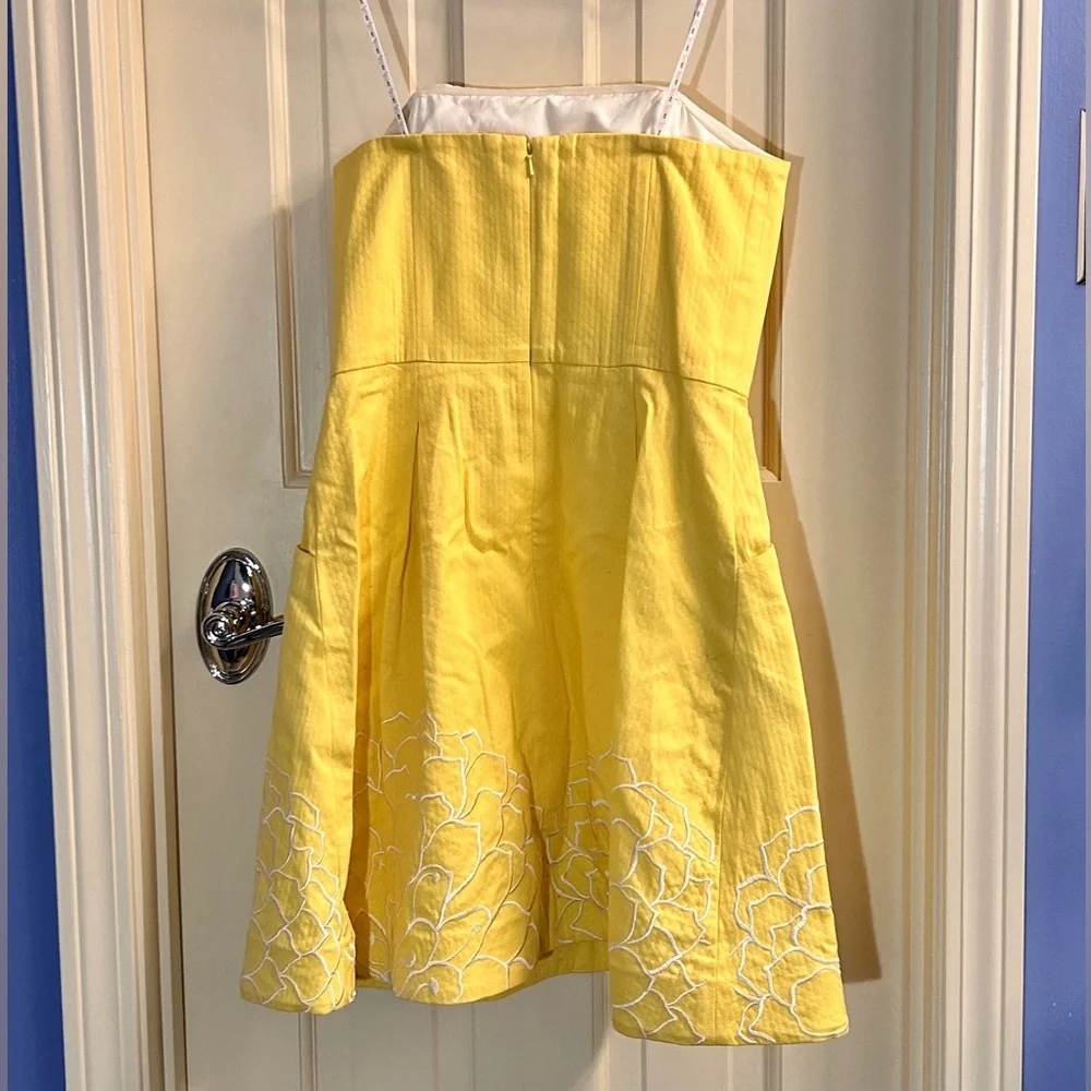 Lilly Pulitzer Strapless Yellow A-Line Dress - Picture 5 of 9